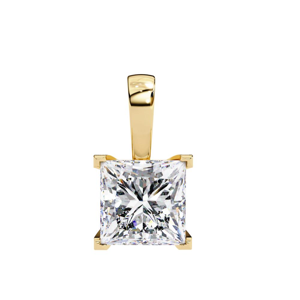 The Zoe princess solitaire embody prong pendant with chain