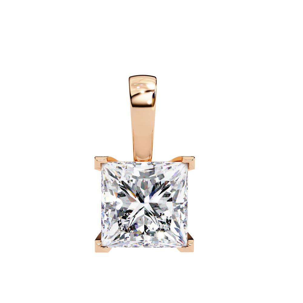 The Zoe princess solitaire embody prong pendant with chain