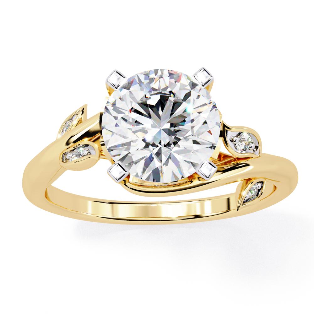 The Ridley Round Floral Vine Engagement Ring