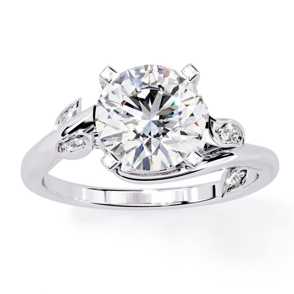 The Ridley Round Floral Vine Engagement Ring