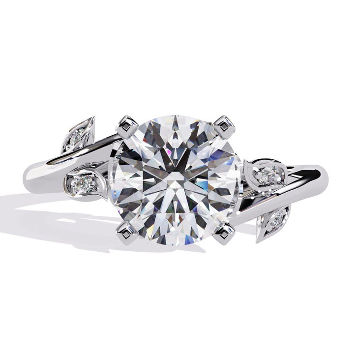 The Ridley Round Floral Vine Engagement Ring