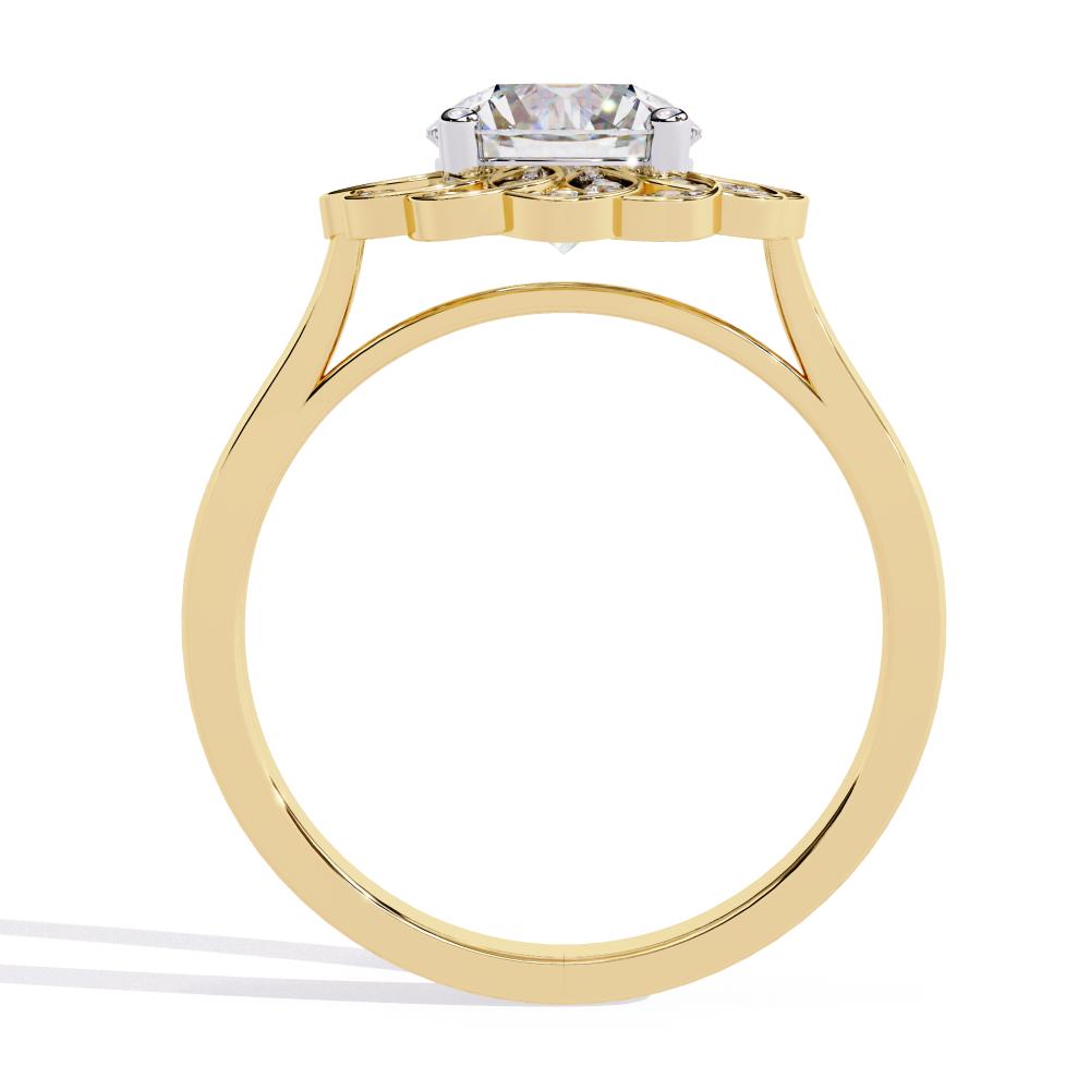 The Brandi Round Floral Halo Engagement Ring