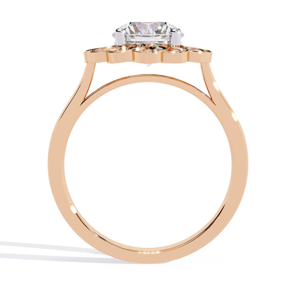 The Brandi Round Floral Halo Engagement Ring