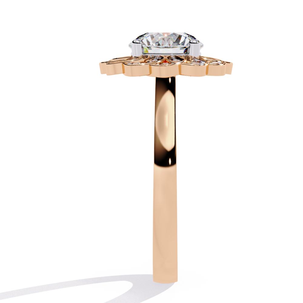 The Brandi Round Floral Halo Engagement Ring
