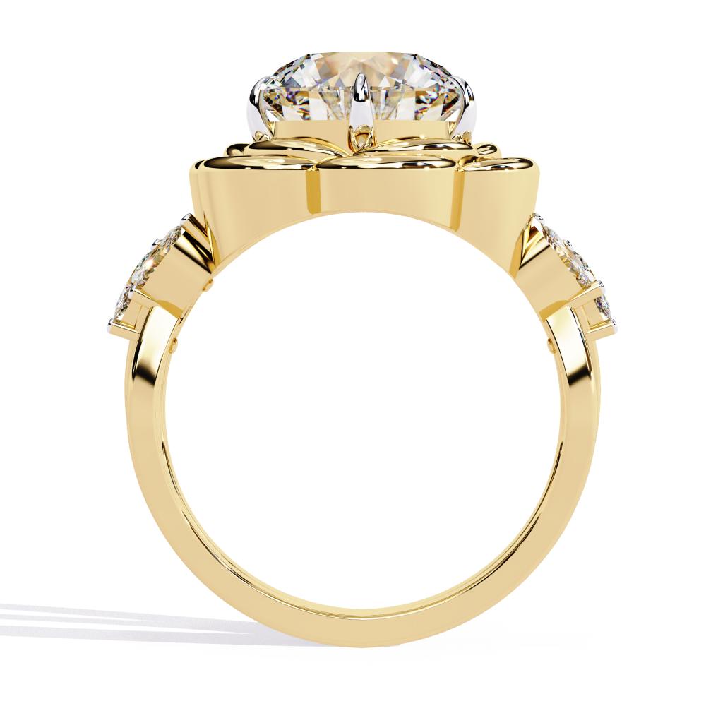 The Guidry Round Rose Petal with Accent Stone Engagement Ring