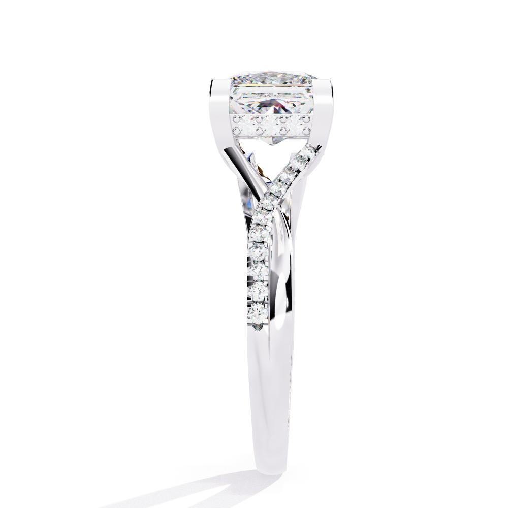 The Eileen Princess Hidden Halo with Twisted band Engagement Ring