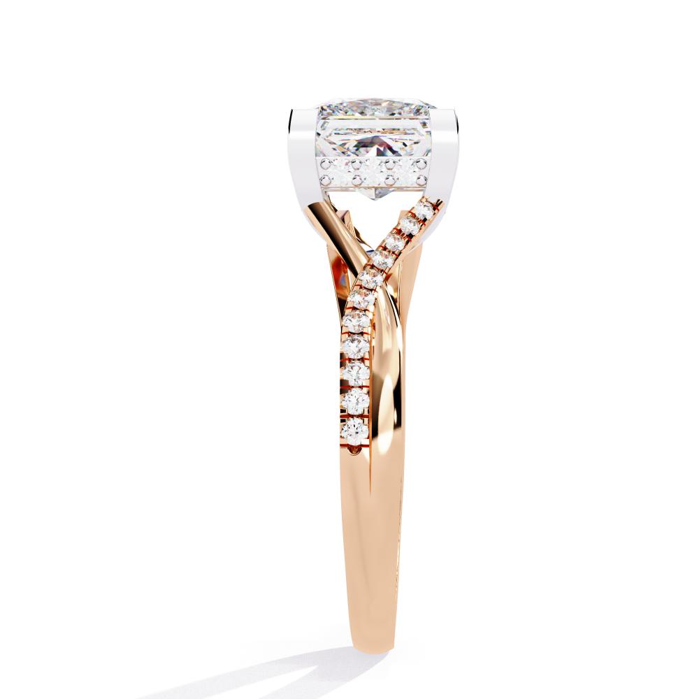 The Eileen Princess Hidden Halo with Twisted band Engagement Ring