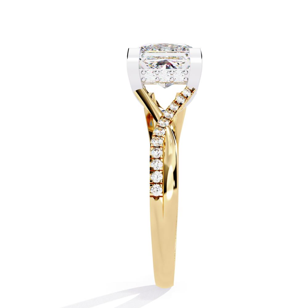 The Eileen Princess Hidden Halo with Twisted band Engagement Ring