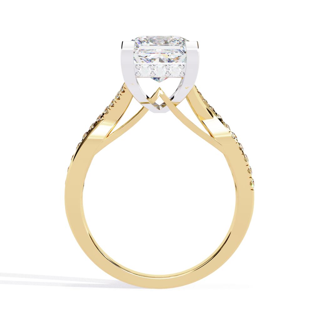 The Eileen Princess Hidden Halo with Twisted band Engagement Ring