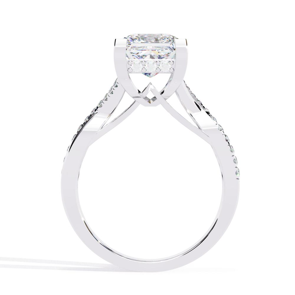 The Eileen Princess Hidden Halo with Twisted band Engagement Ring