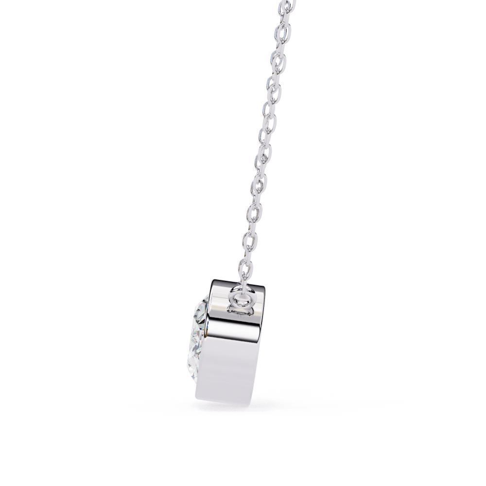 The Olivia Oval Bezel Set Pendant With Chain