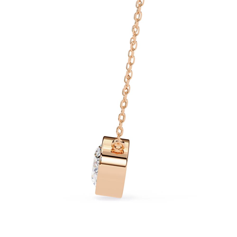 The Olivia Oval Bezel Set Pendant With Chain