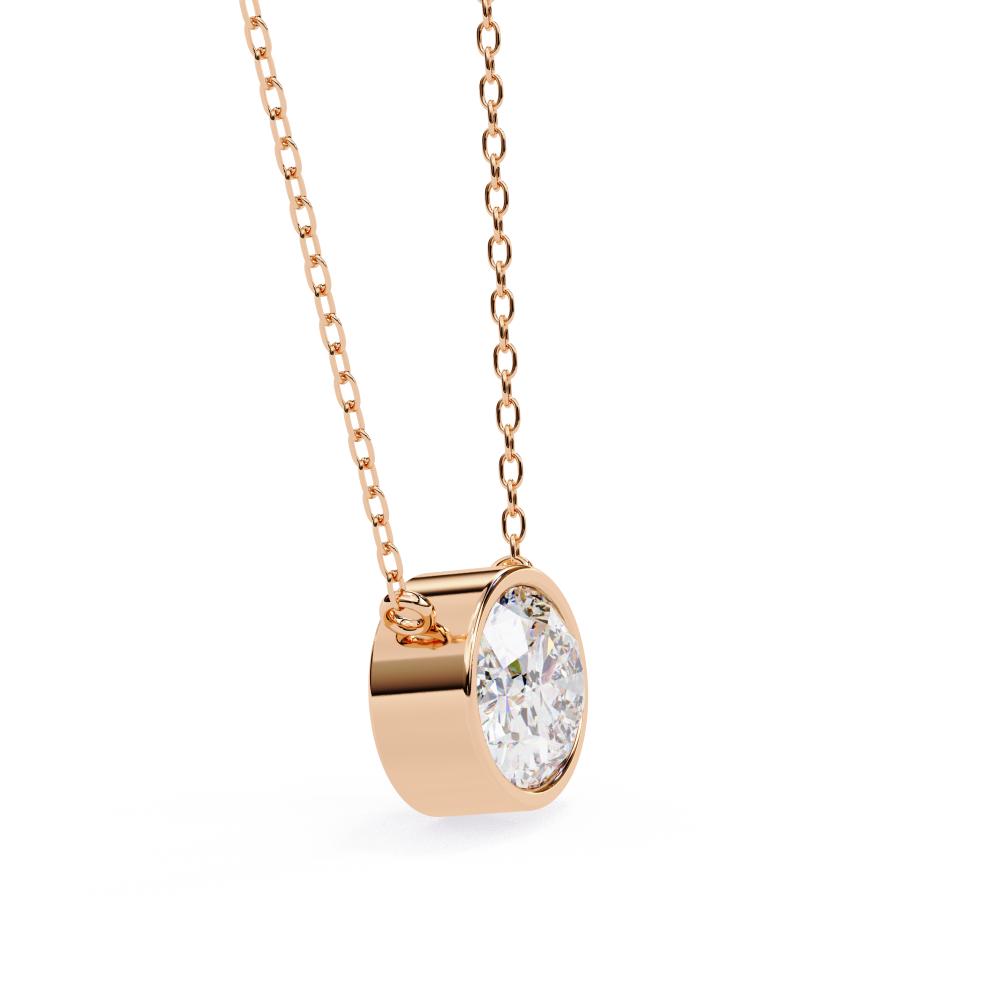 The Olivia Oval Bezel Set Pendant With Chain