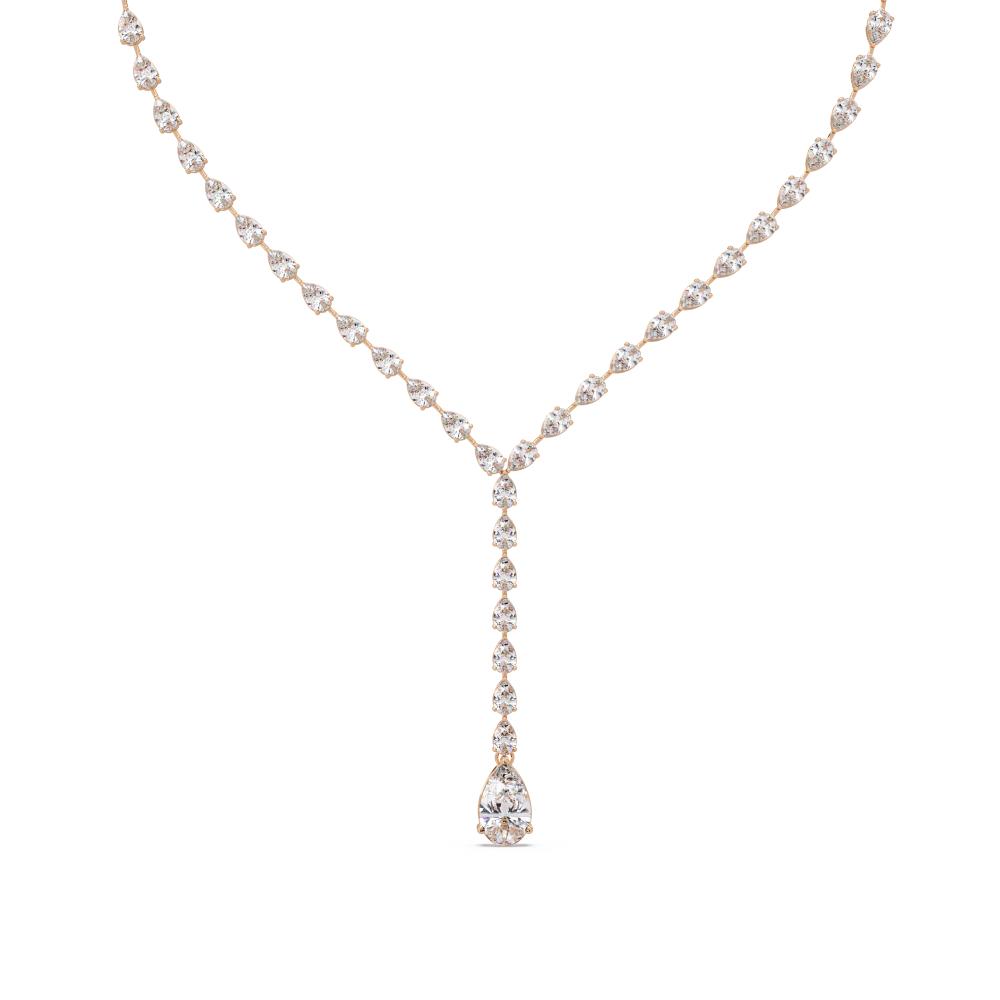 The Mia Pear Dangling Tennis Neckalce