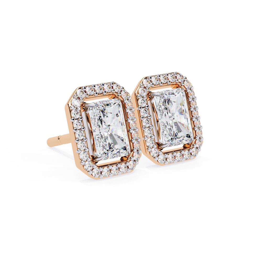 The Elijah Radiant halo Style Stud Earrings