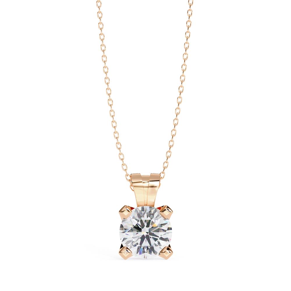 The Sophia Round Solitaire Pendant With Chain