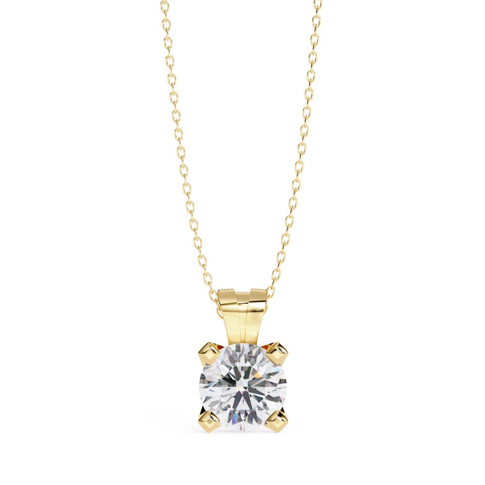 The Sophia Round Solitaire Pendant With Chain