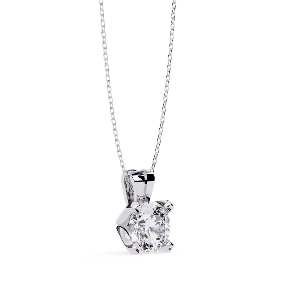 The Sophia Round Solitaire Pendant With Chain