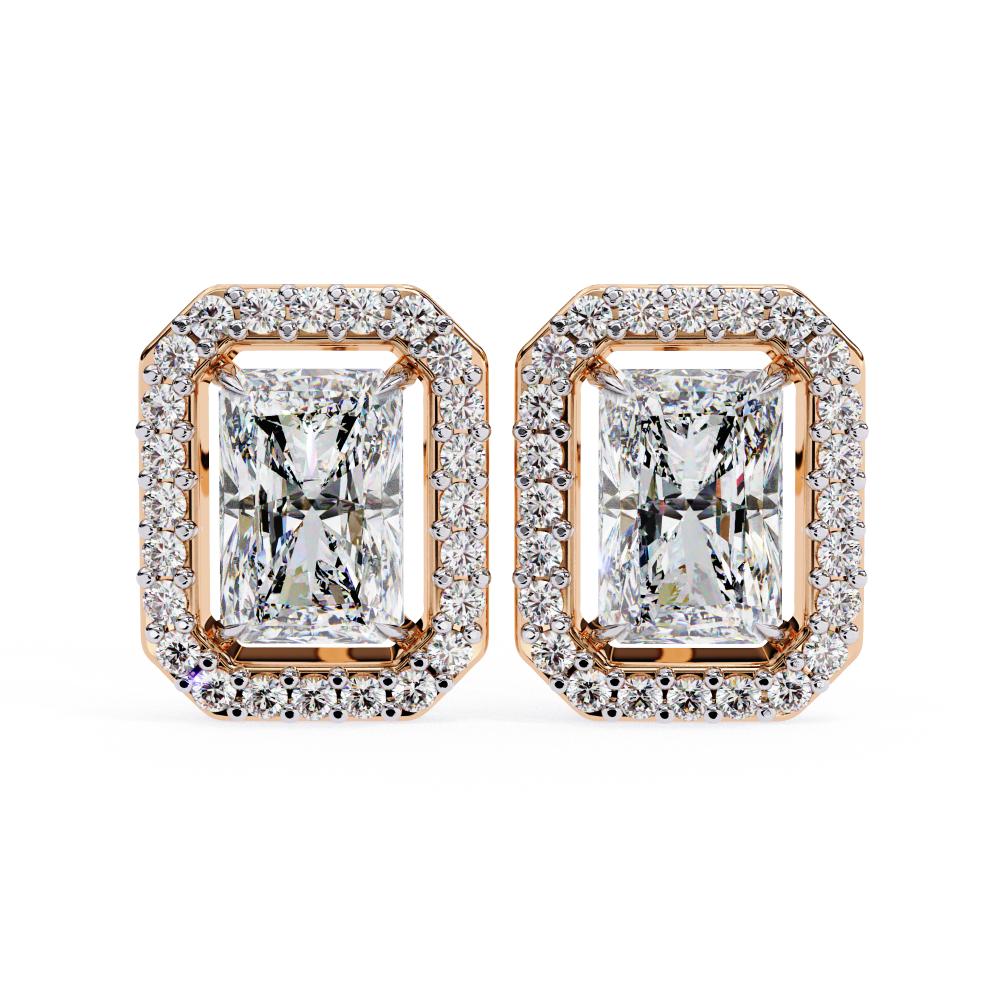 The Elijah Radiant halo Style Stud Earrings