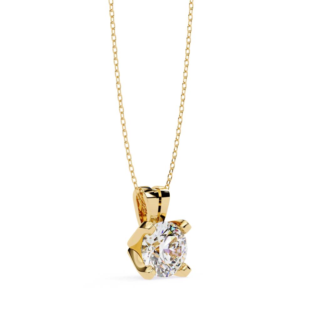 The Sophia Round Solitaire Pendant With Chain