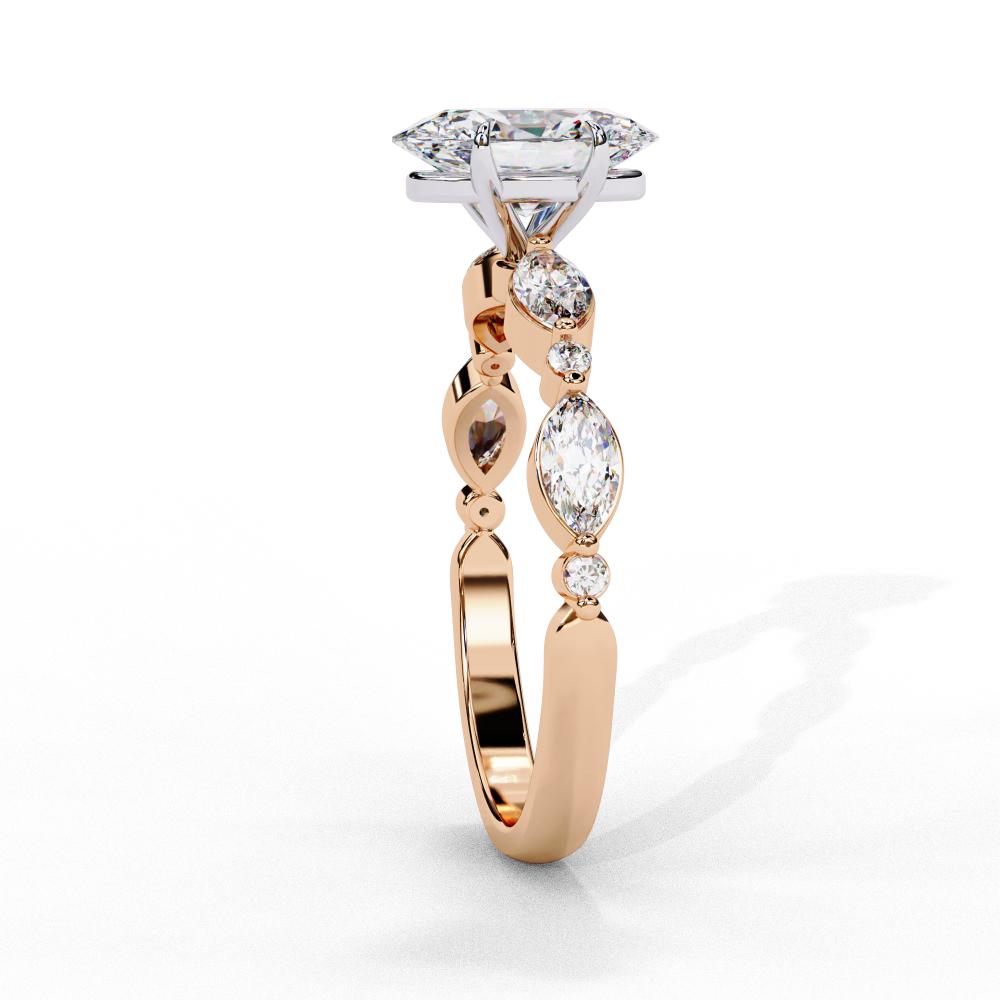 The Joanna Oval Solitaire Accent Engagement Ring