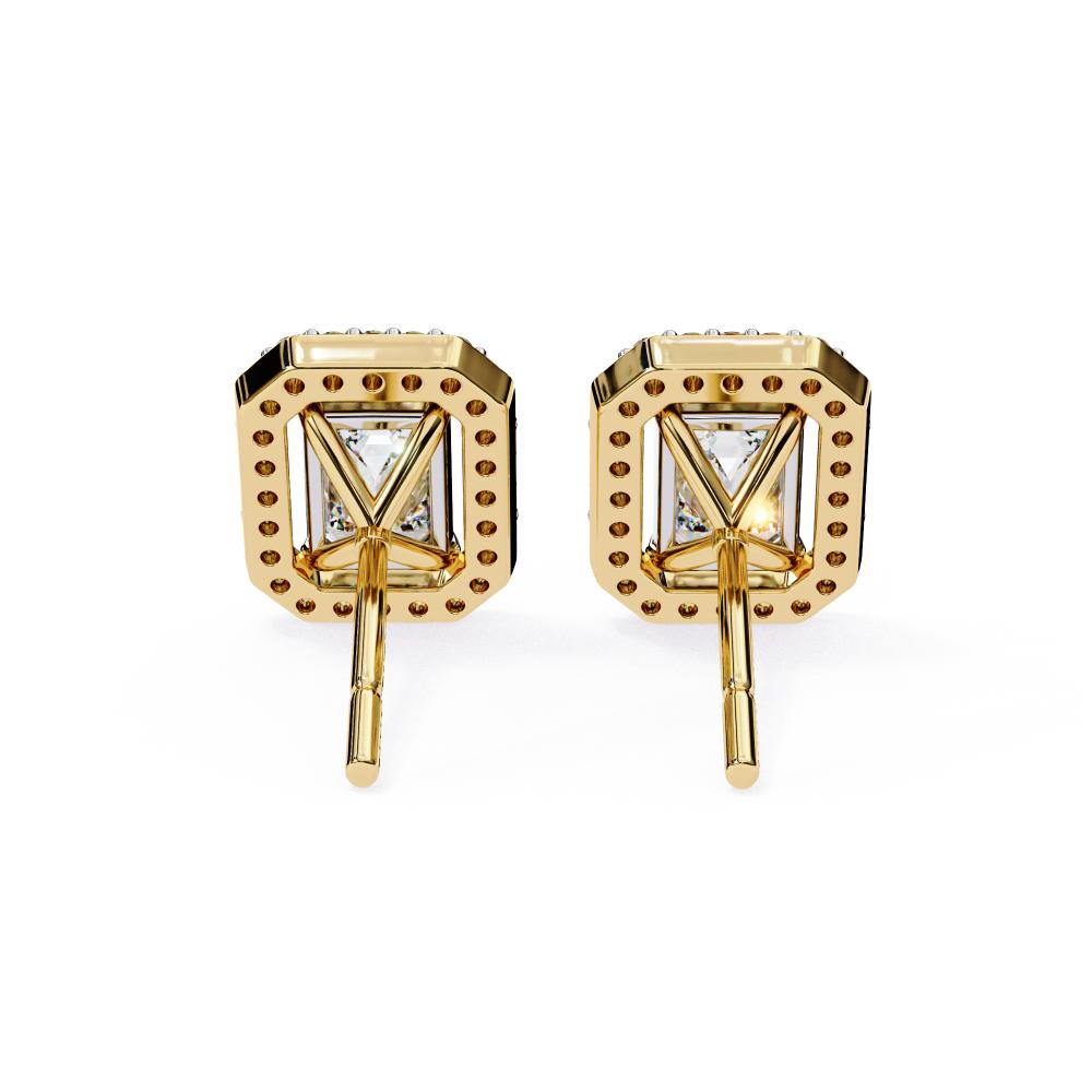 The Elijah Emerald Halo Style Stud Earrings