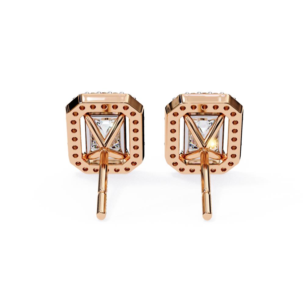 The Elijah Emerald Halo Style Stud Earrings