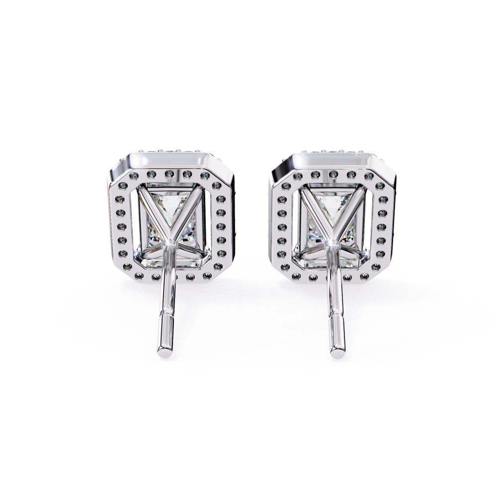 The Elijah Emerald Halo Style Stud Earrings