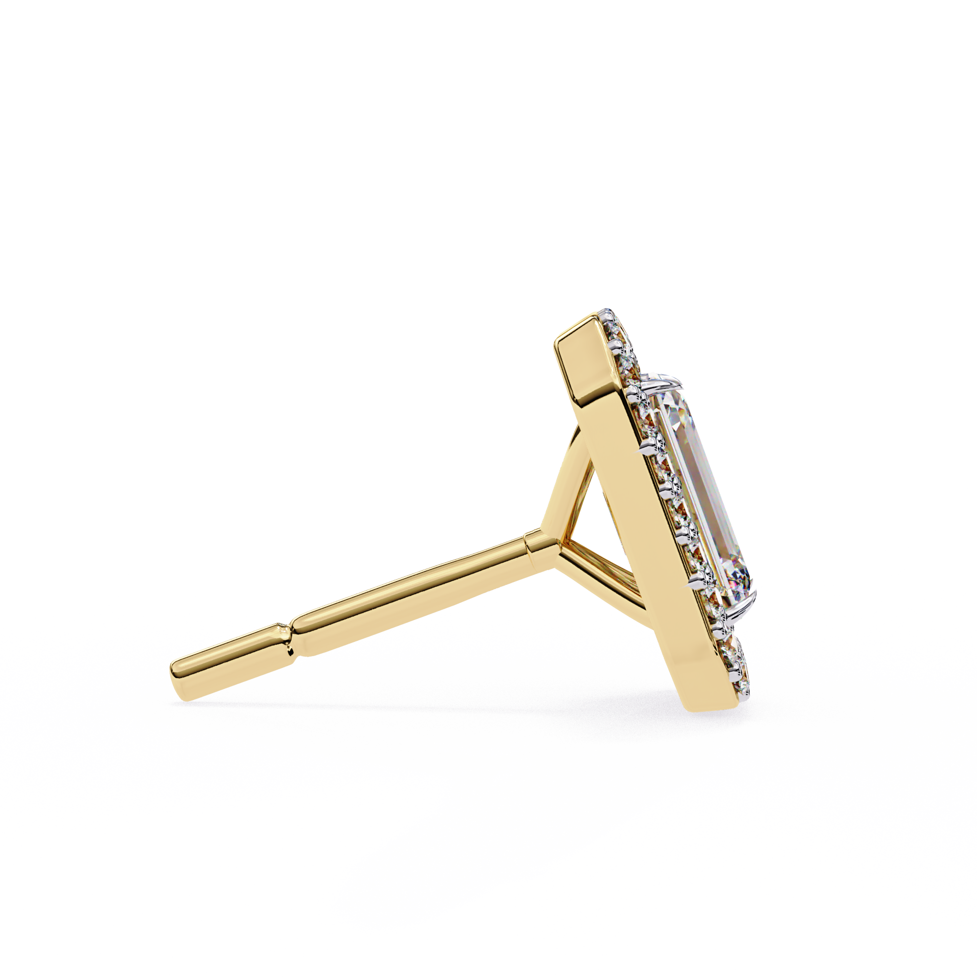 The Elijah Emerald Halo Style Stud Earrings