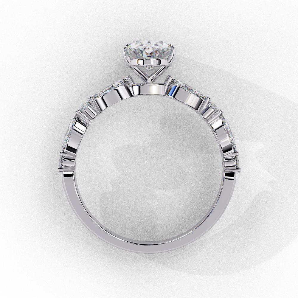 The Joanna Oval Solitaire Accent Engagement Ring