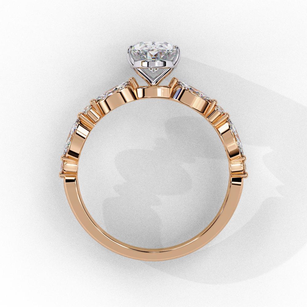 The Joanna Oval Solitaire Accent Engagement Ring