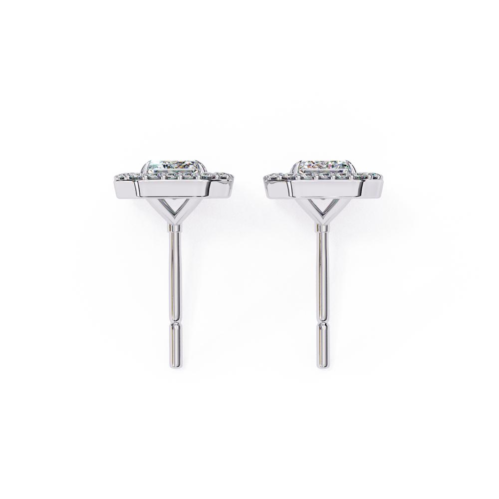 The Elijah Emerald Halo Style Stud Earrings