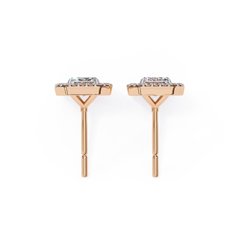 The Elijah Emerald Halo Style Stud Earrings