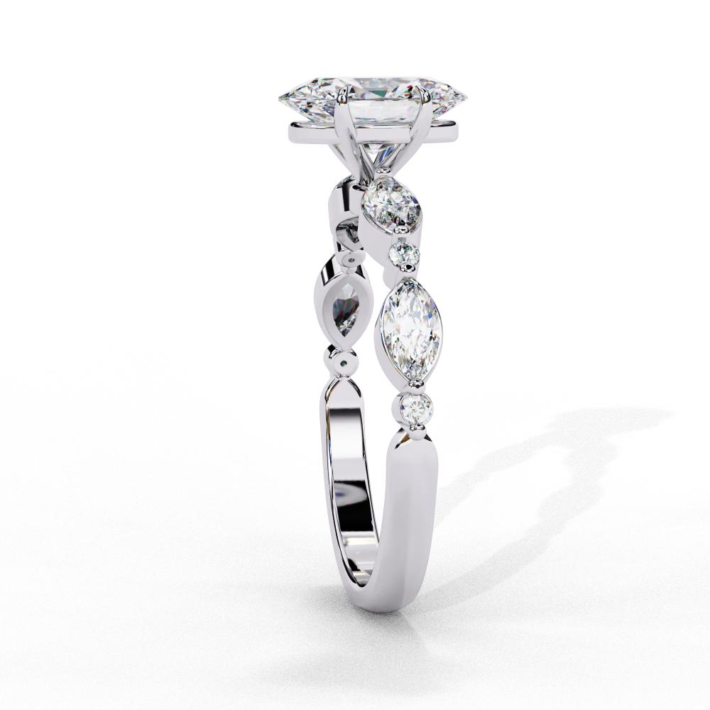 The Joanna Oval Solitaire Accent Engagement Ring