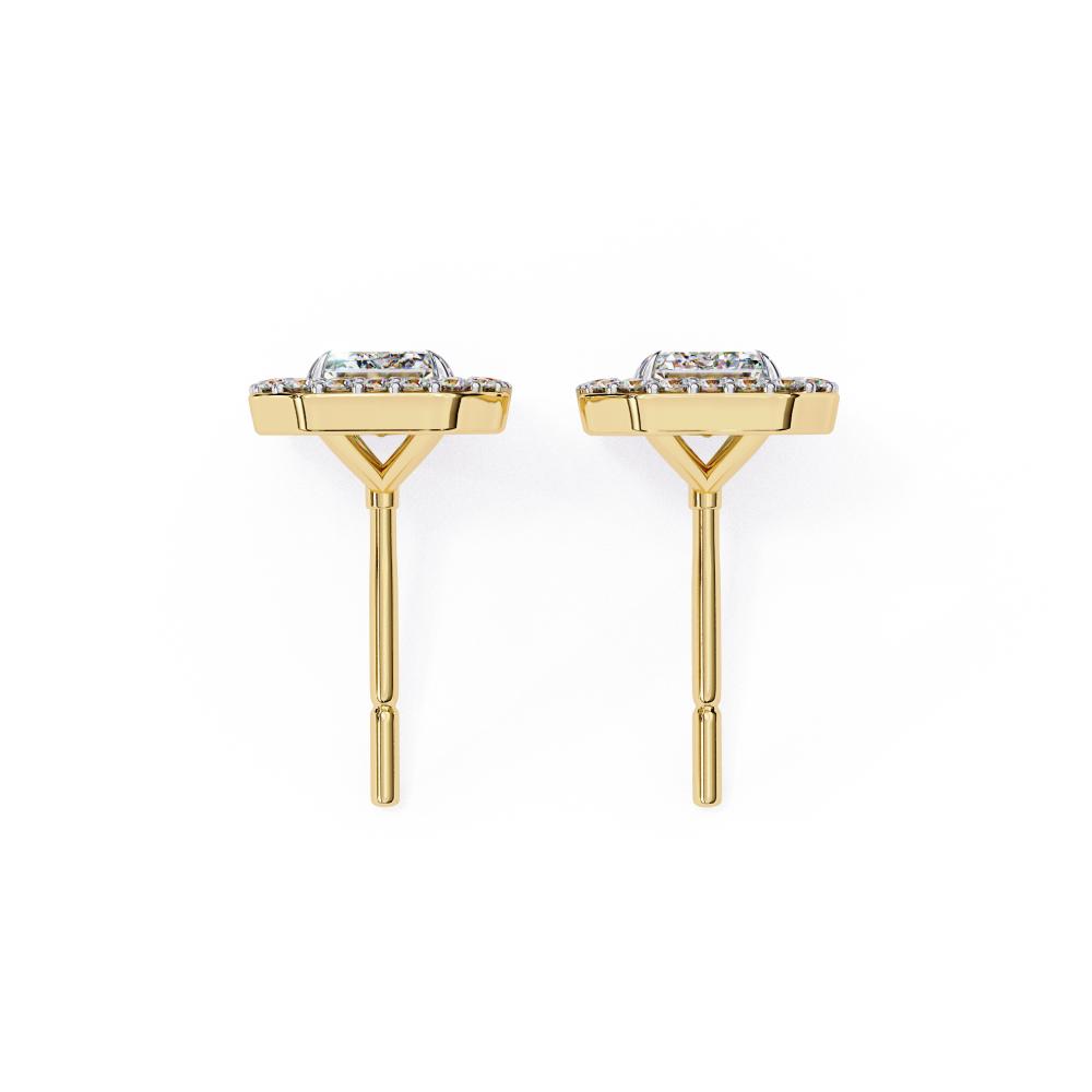 The Elijah Emerald Halo Style Stud Earrings
