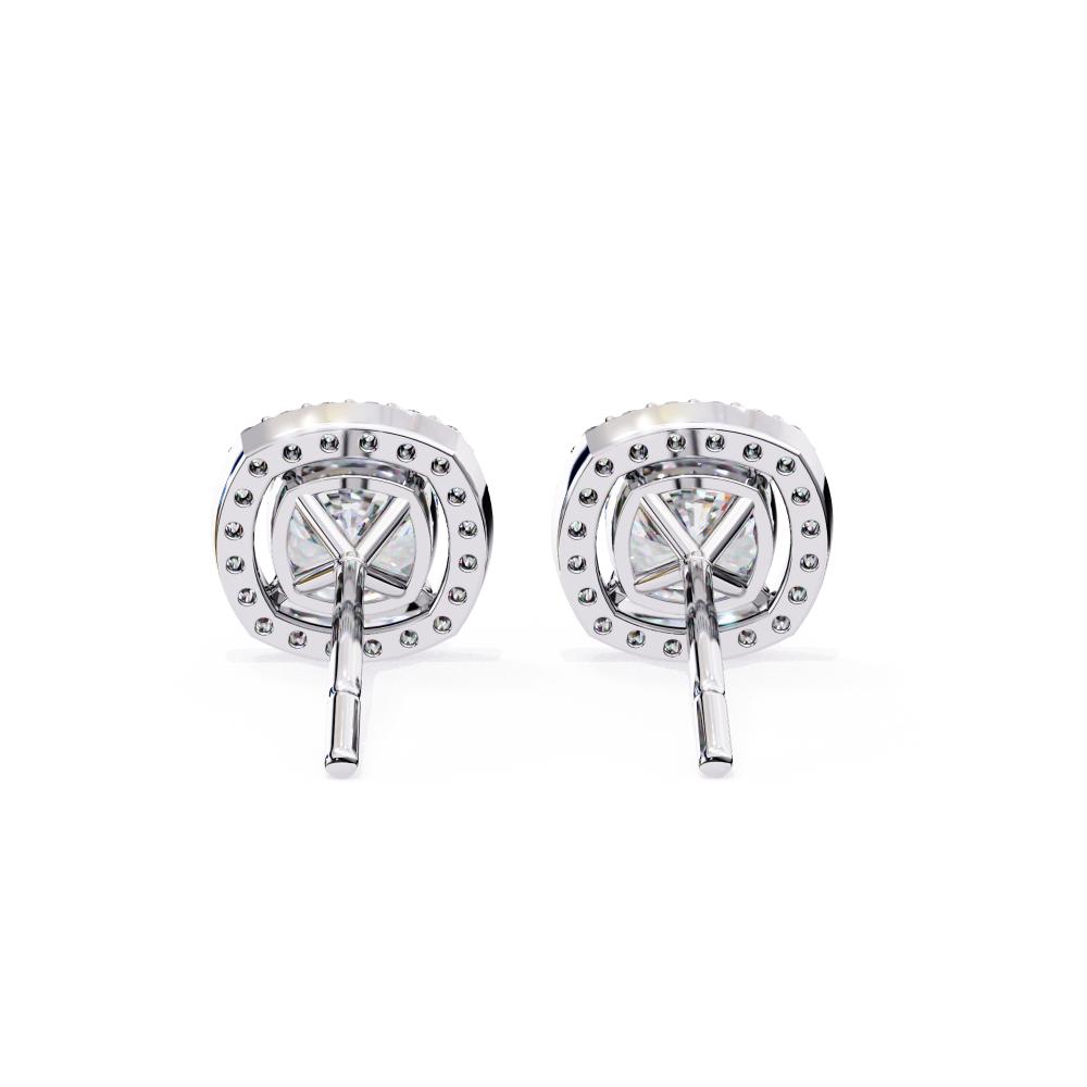 The Elijah Cushion Halo Style Stud Earrings