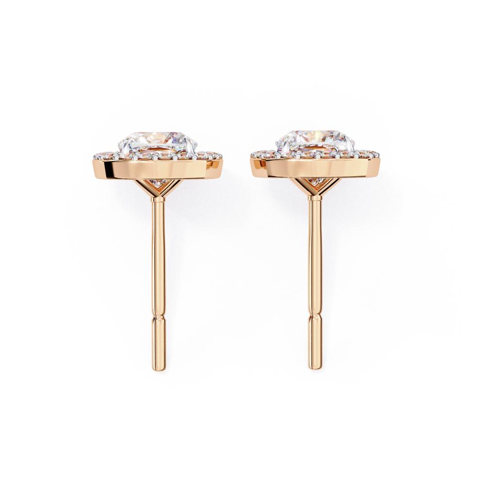 The Elijah Cushion Halo Style Stud Earrings