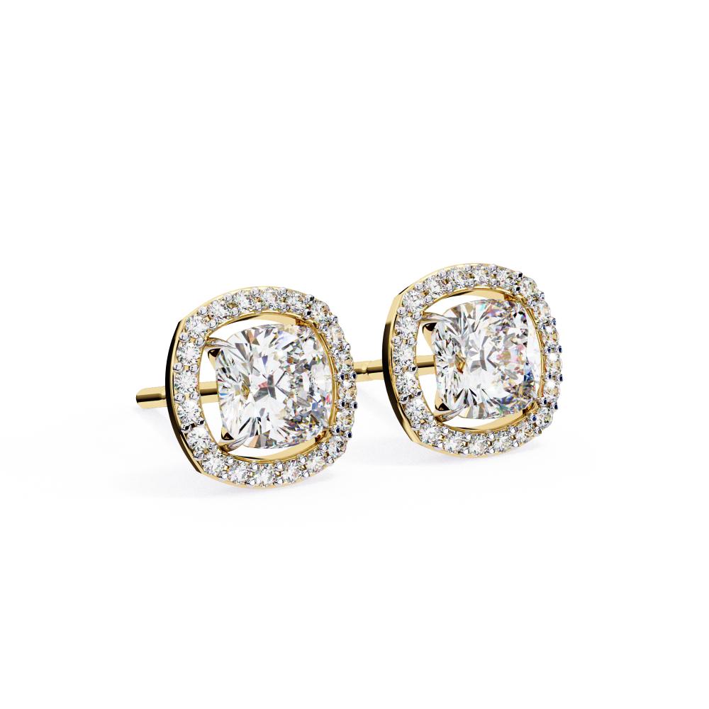 The Elijah Cushion Halo Style Stud Earrings