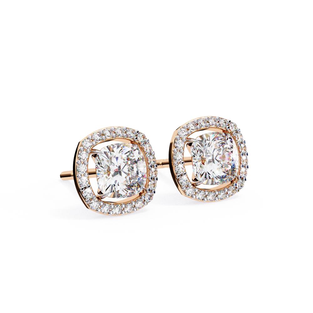 The Elijah Cushion Halo Style Stud Earrings