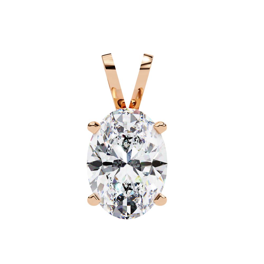 The Sophia Oval Solitaire Pendant With Chain