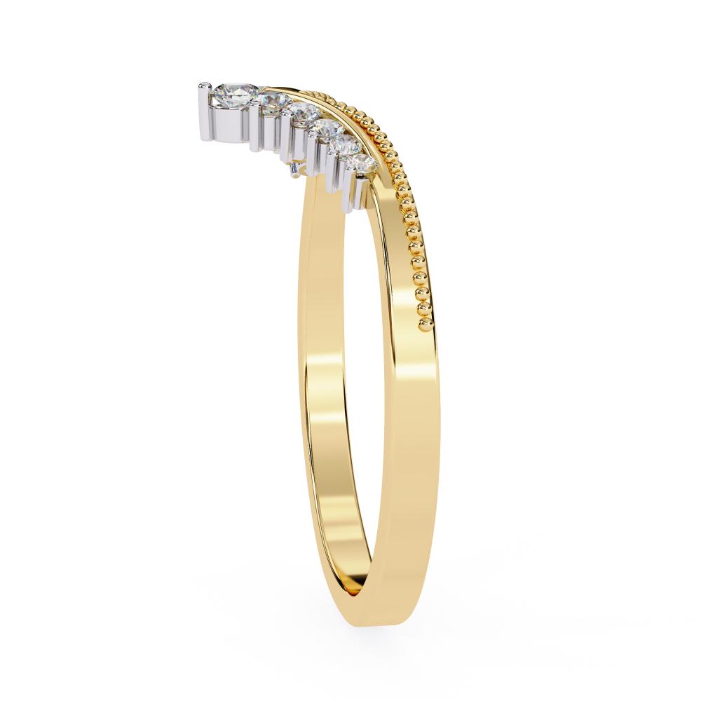 The Martha Round Milgrain Curved Band Wedding Band