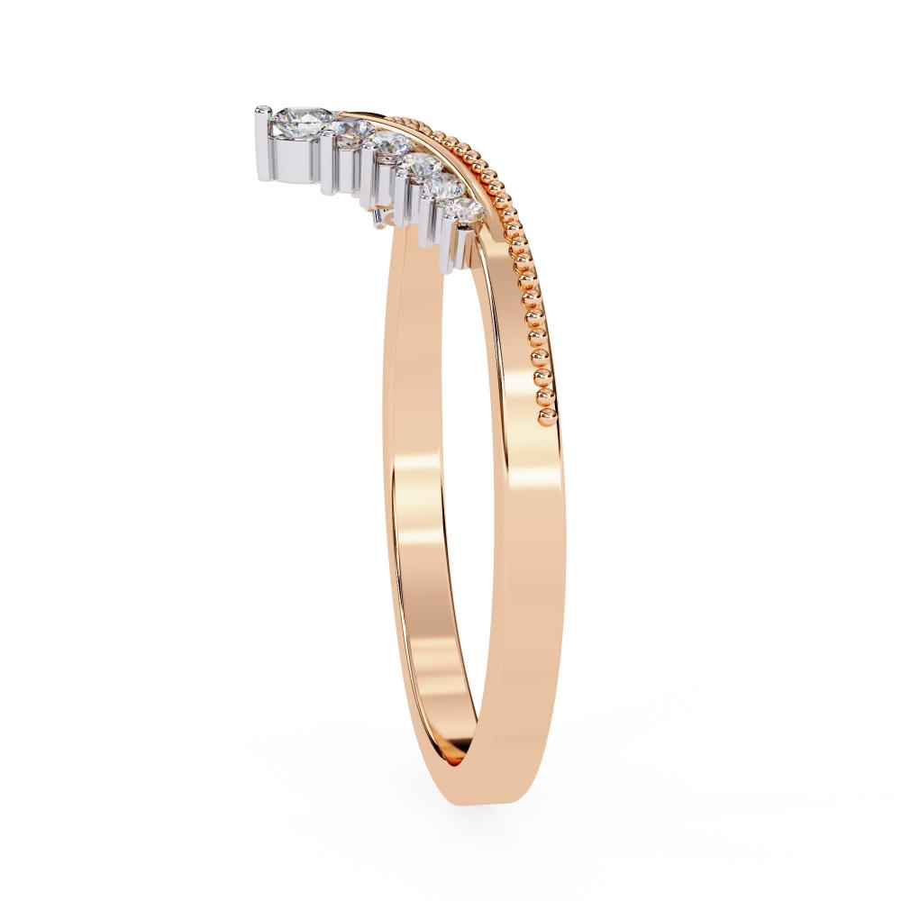 The Martha Round Milgrain Curved Band Wedding Band