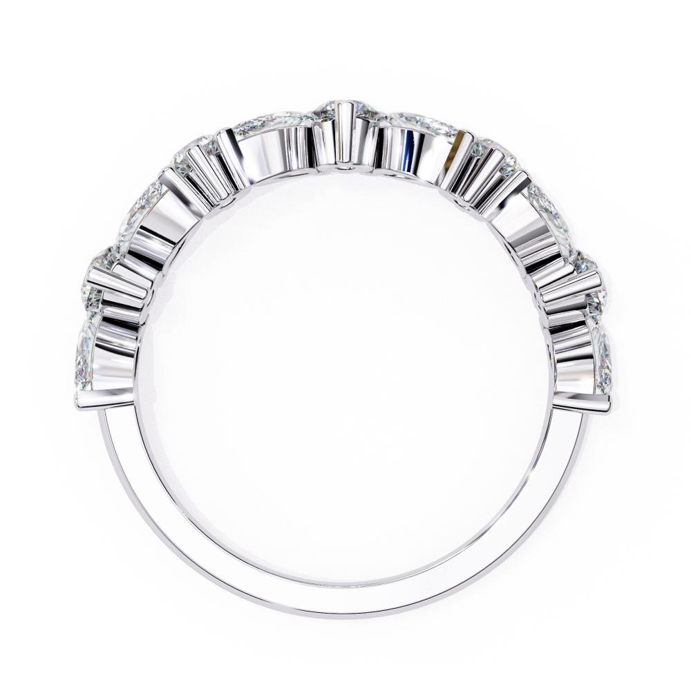 The Hiba Marquise Round half Eternity Wedding Band