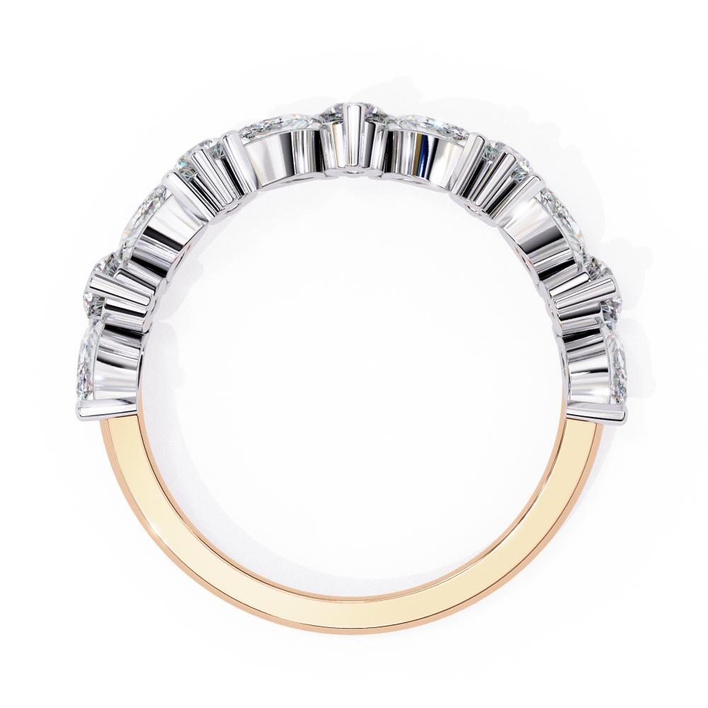 The Hiba Marquise Round half Eternity Wedding Band