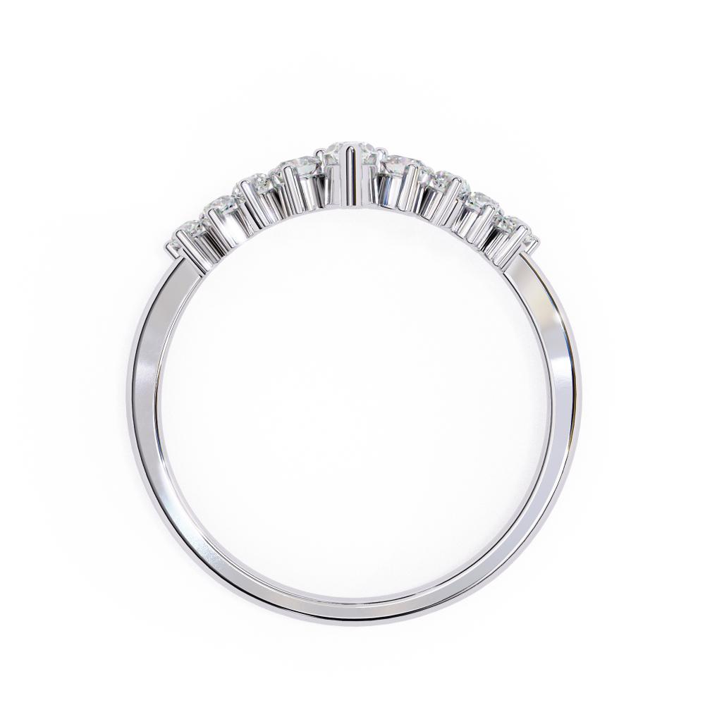 The Meziani  Marquise Round Curved Wedding Band
