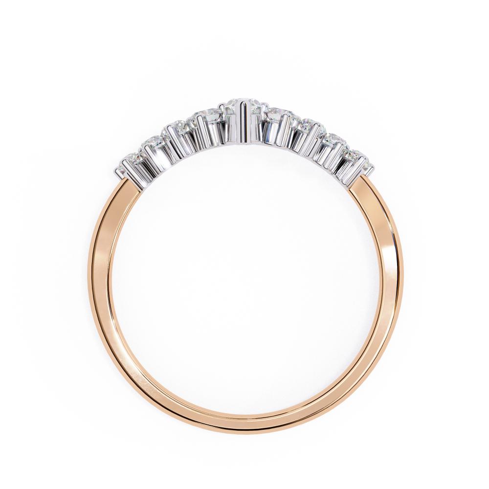 The Meziani  Marquise Round Curved Wedding Band