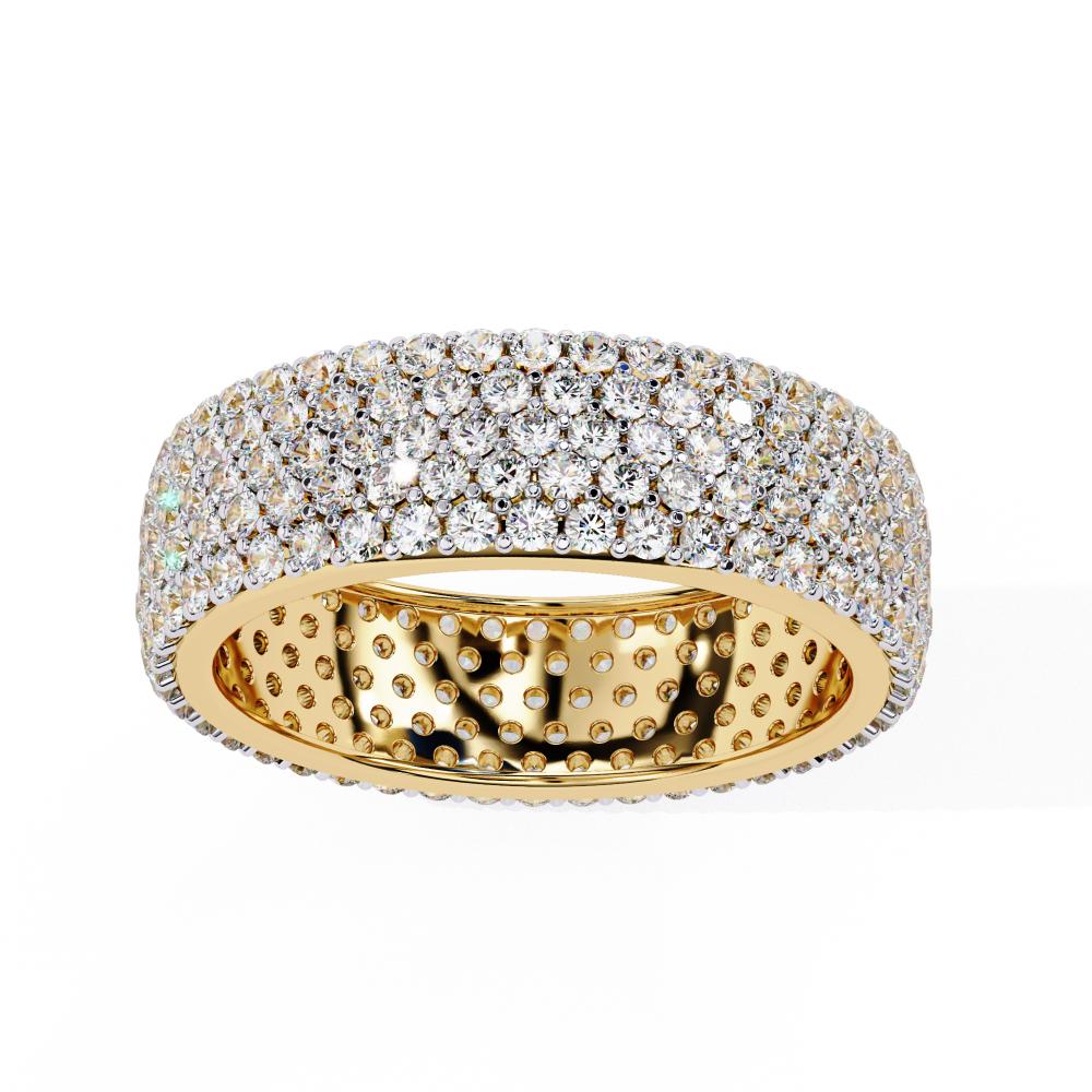 The Aubrie Round Five Row Pave Wedding band