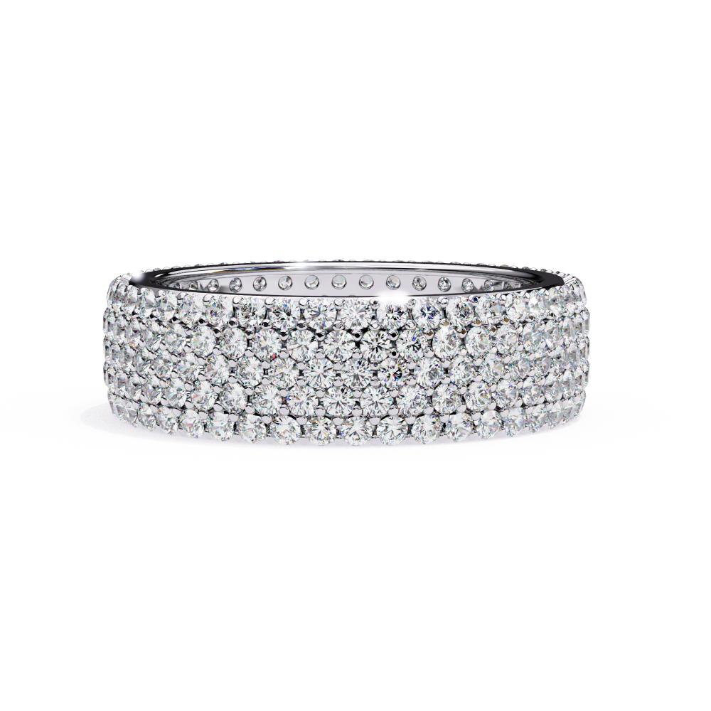 The Aubrie Round Five Row Pave Wedding band