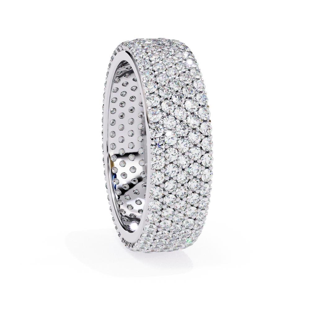 The Aubrie Round Five Row Pave Wedding band