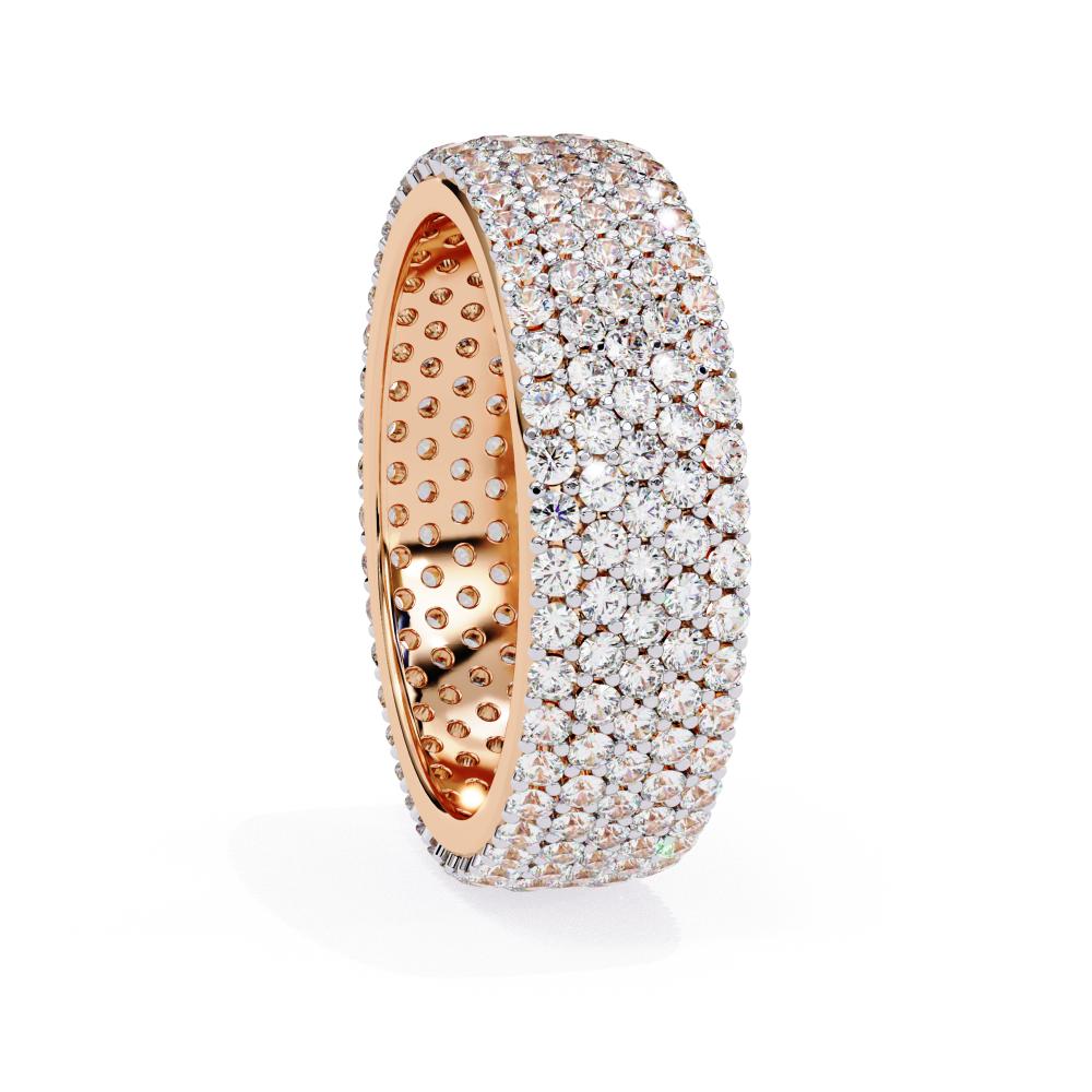 The Aubrie Round Five Row Pave Wedding band